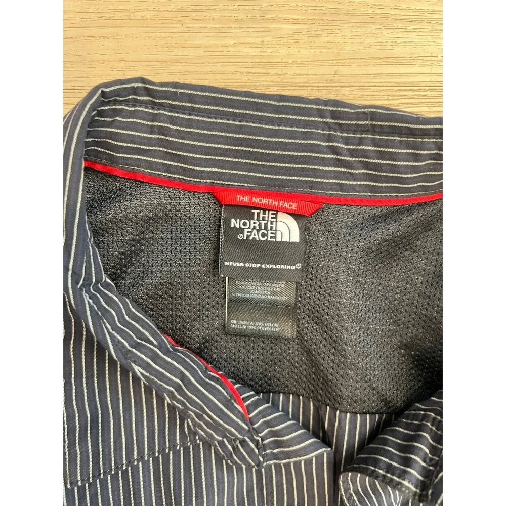 THE NORTH FACE Men's Shirt‎ Size XL Gray White Red Stripe Outdoor Long Sleeve